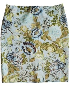 TALBOTS Blue‎ Floral Print Pencil Women's Skirt.